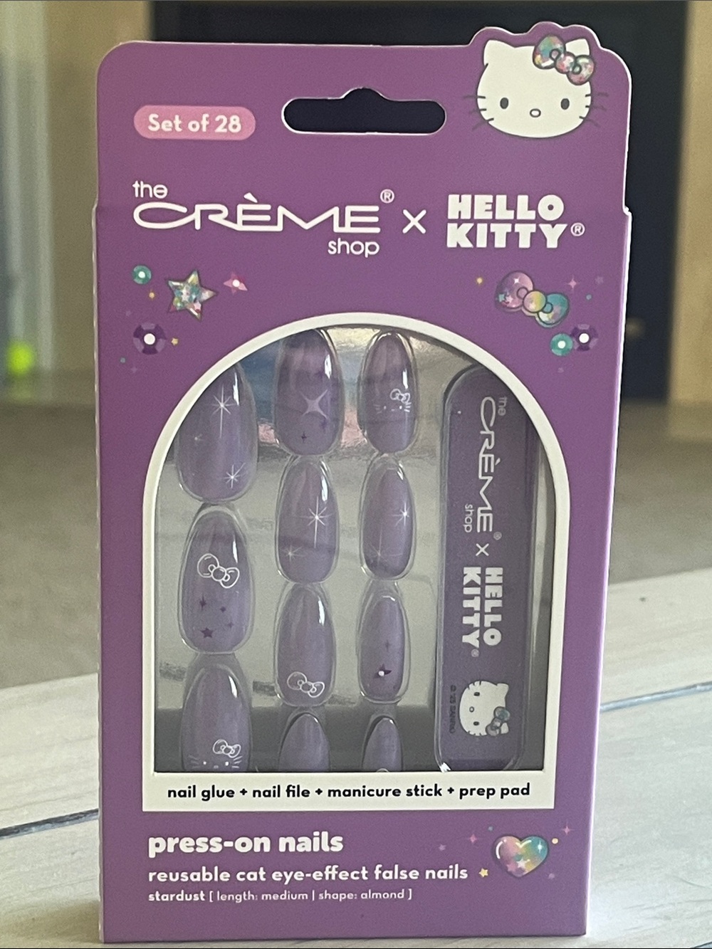 Crème Shop x Hello Kitty Purple Press-On Nails - Set of 28